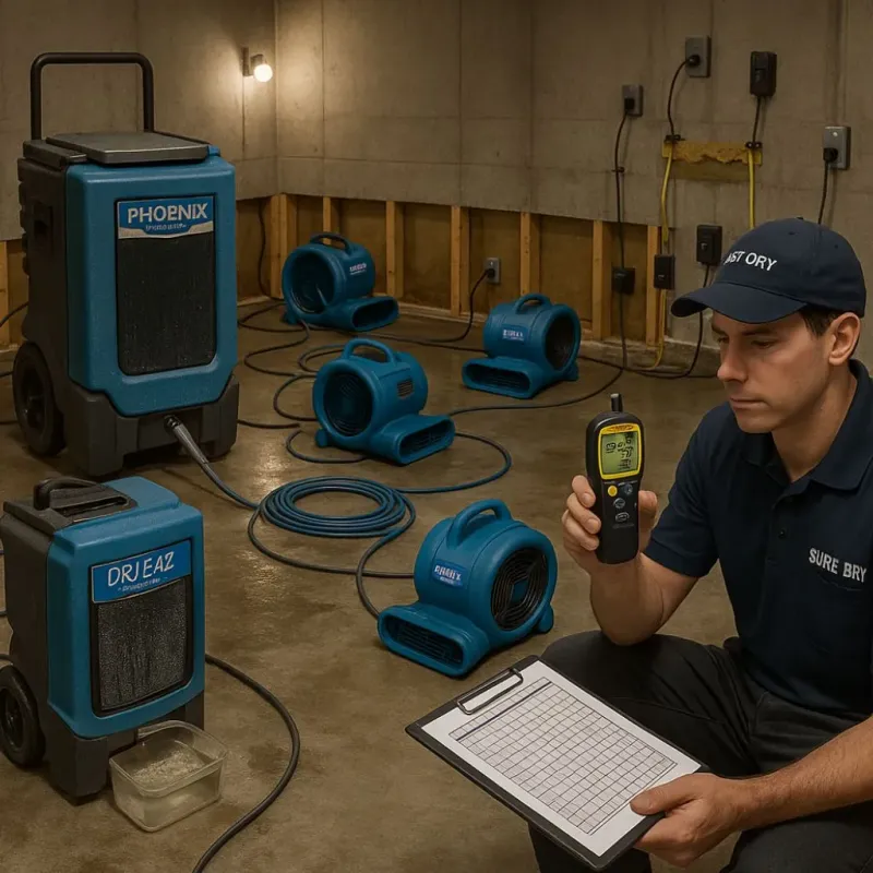 Structural Drying and Dehumidification process in Clifton, AZ